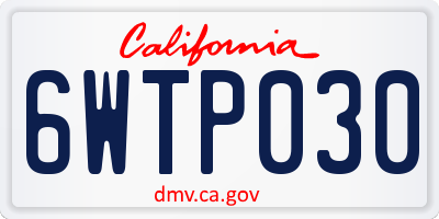 CA license plate 6WTP030