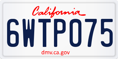 CA license plate 6WTP075
