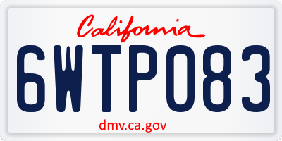 CA license plate 6WTP083