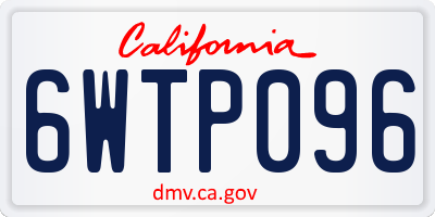 CA license plate 6WTP096