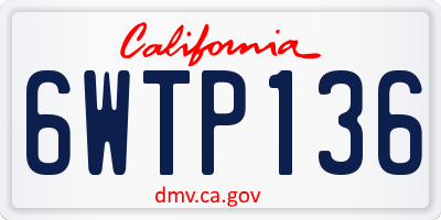 CA license plate 6WTP136