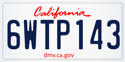 CA license plate 6WTP143
