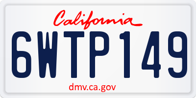 CA license plate 6WTP149