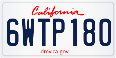 CA license plate 6WTP180