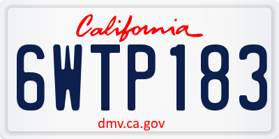 CA license plate 6WTP183