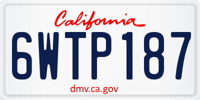 CA license plate 6WTP187