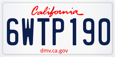 CA license plate 6WTP190