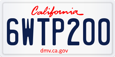 CA license plate 6WTP200