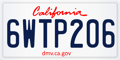 CA license plate 6WTP206