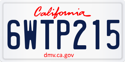CA license plate 6WTP215