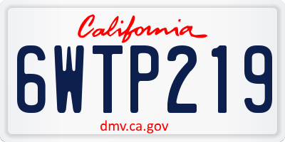 CA license plate 6WTP219