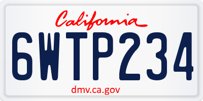 CA license plate 6WTP234