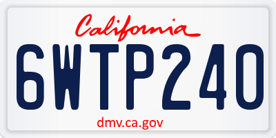 CA license plate 6WTP240