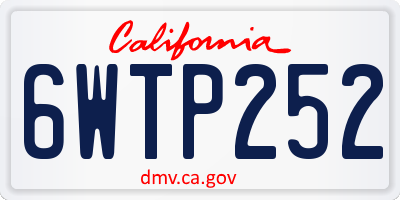 CA license plate 6WTP252