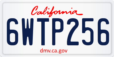 CA license plate 6WTP256