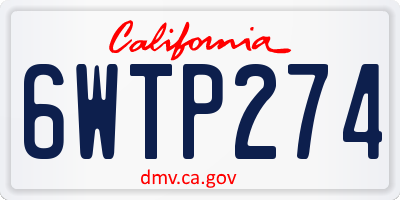 CA license plate 6WTP274