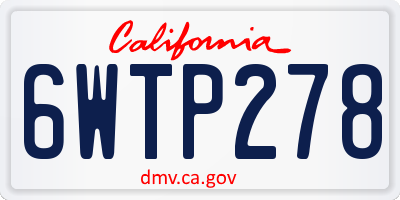 CA license plate 6WTP278