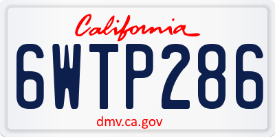 CA license plate 6WTP286