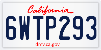 CA license plate 6WTP293