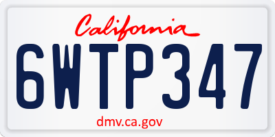 CA license plate 6WTP347