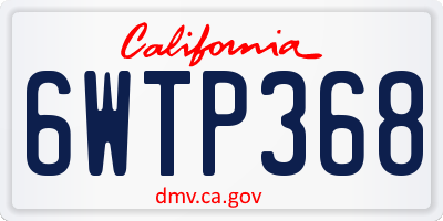 CA license plate 6WTP368