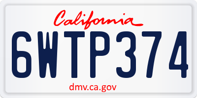 CA license plate 6WTP374
