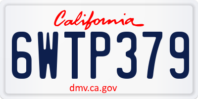 CA license plate 6WTP379
