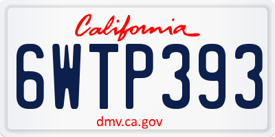 CA license plate 6WTP393