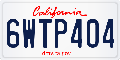 CA license plate 6WTP404