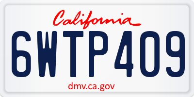 CA license plate 6WTP409