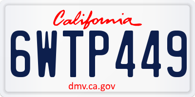CA license plate 6WTP449