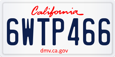 CA license plate 6WTP466