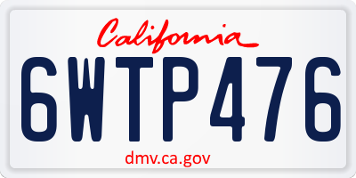 CA license plate 6WTP476