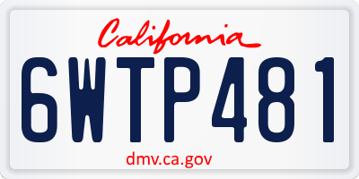 CA license plate 6WTP481