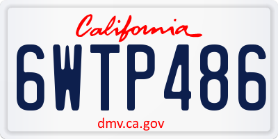 CA license plate 6WTP486