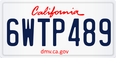 CA license plate 6WTP489