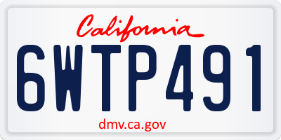 CA license plate 6WTP491