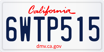 CA license plate 6WTP515