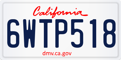 CA license plate 6WTP518