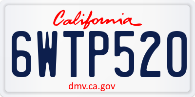 CA license plate 6WTP520