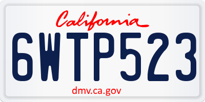 CA license plate 6WTP523