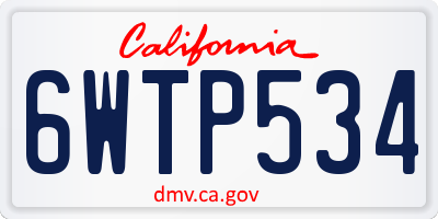 CA license plate 6WTP534