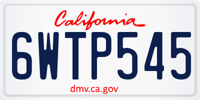CA license plate 6WTP545