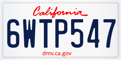 CA license plate 6WTP547
