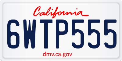 CA license plate 6WTP555