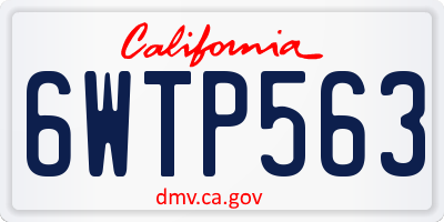 CA license plate 6WTP563