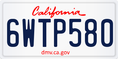 CA license plate 6WTP580