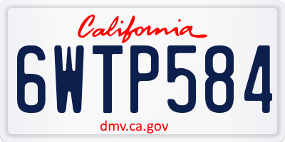 CA license plate 6WTP584