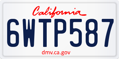 CA license plate 6WTP587