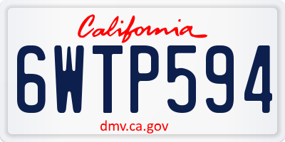 CA license plate 6WTP594